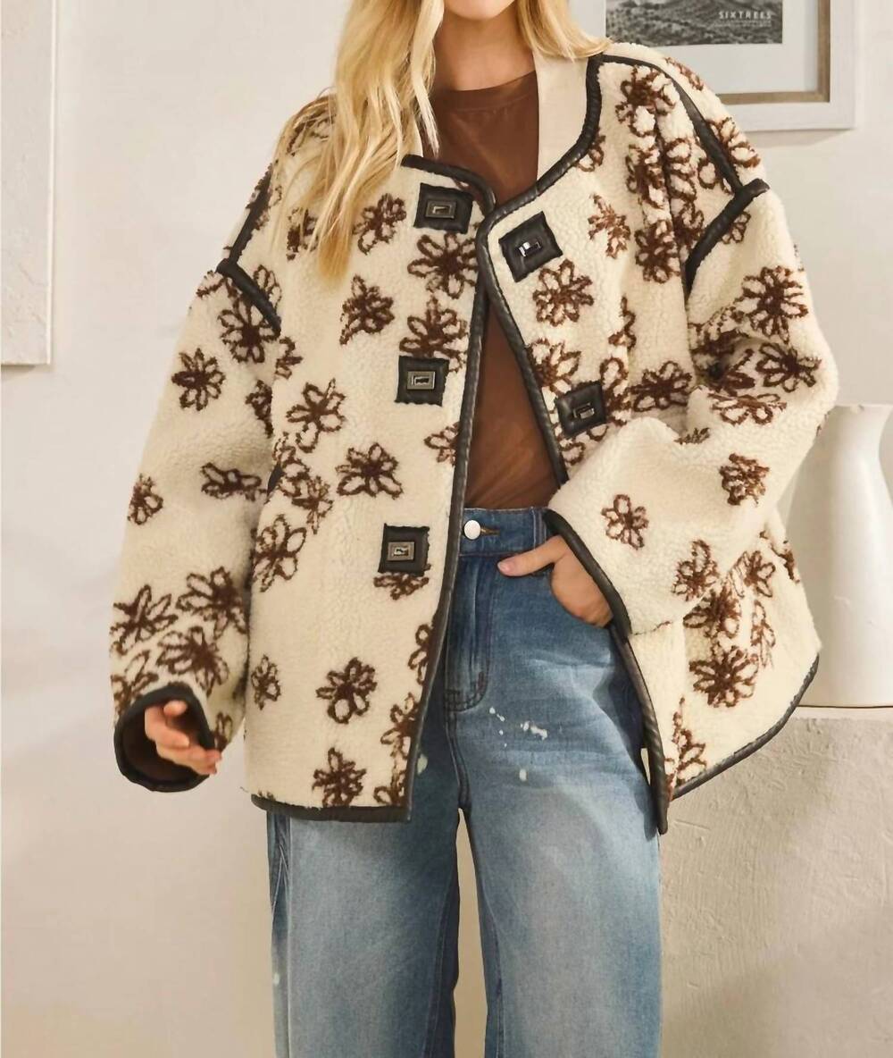 NEW OLI & HALI mineral washed floral jacket in ecru